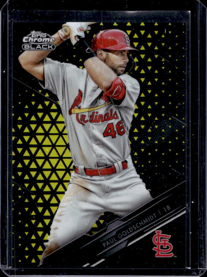 2020 Topps Chrome Black Paul Goldschmidt Gold Refractor #29/50 Cardianls