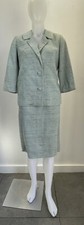 VTG 60s Suit Skirt Set Tweed Woven Blue Gray Lined Ann Murray SZ 10 READ