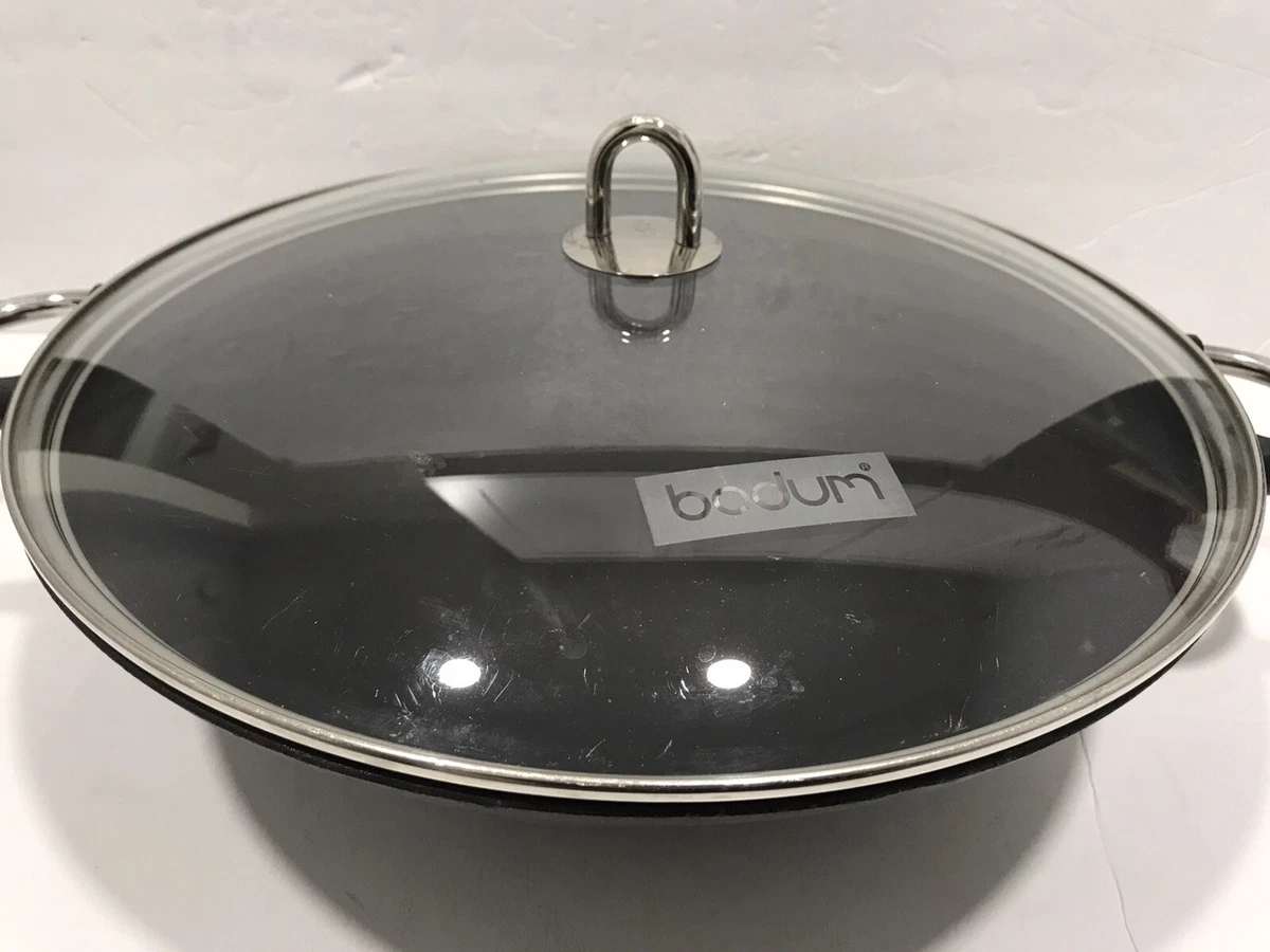 hemisferio Amarillento escolta Bodum Flat Bottom 14" Cast Iron Wok Sir fry Pan w/Original LID | eBay hemisferio Amarillento escolta Bodum Flat Bottom 14" Cast Iron Wok Sir fry Pan w/Original LID | eBay