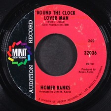 HOMER BANKS: 'round the clock lover man / foolish hearts break fast MINIT 7"