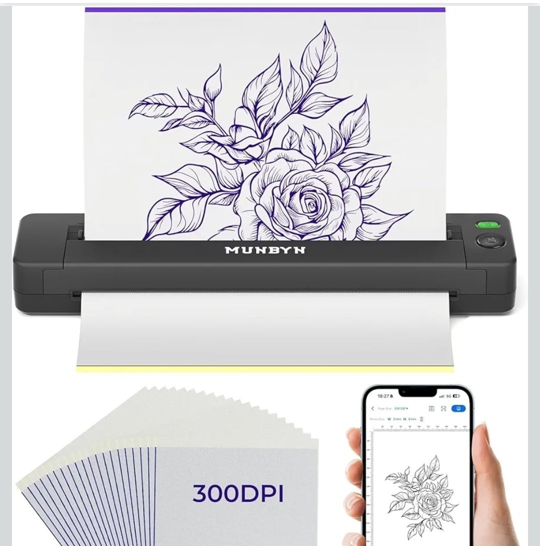 NEW Wormhole Tattoo Machine Kit TK108 & Munbyn Tattoo Stencil Printer ITP06