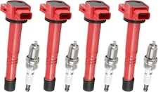 4 Pack Ignition Coils and Iridium Spark Plugs, UF311 92213 Coil Pack Kits Compa