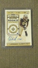 2019 Panini Contenders Lil'Jordan Humphrey Rookie Autograph Card #185 Saints NFL. rookie card picture