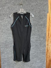 RunBreeze Triathlon Suit Mens Large Black Sleeveless Full Zip Running Cycling