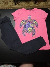 Girls Sz 7/8 Girls Leggings And Matching Top Outfit