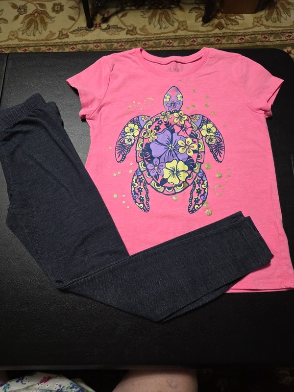 Girls Sz 7/8 Girls Leggings And Matching Top Outfit