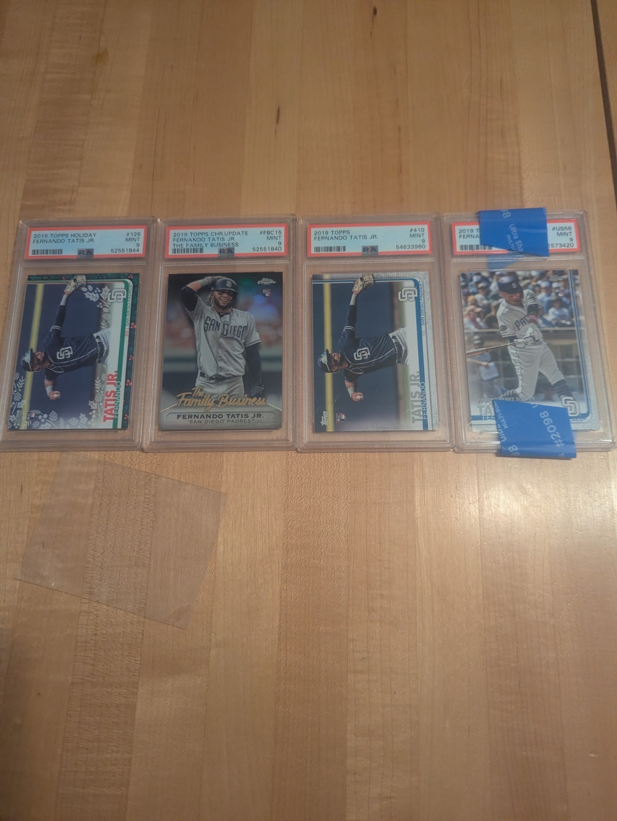 4 Different 2019 Topps Fernando Tatis Jr  PSA 9 Rookie Cards
