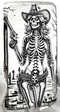 10 ozt 999 Fine Silver Art Bar- GUNSLINGING - ADAMO TECHNE - Limited 102.40 per troy oz
