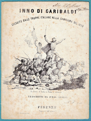 RARE 1859 SHEET MUSIC: INNO DI GARIBALDI ~ Spartito d'epoca Inno di Garibaldi