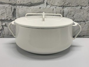 VTG Dansk Kobenstyle JHQ Large 10” WHITE Enamel Casserole Dutch Oven Pot w / Lid