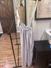 New Zenana Tie-back Suspender Jumpsuit Boho Wide Leg W/pockets Grey Size small — photo 2
