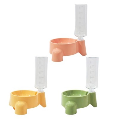 Pet Water Dispenser Set Elevated Feeding Station Anti Slip Cats Dogs 500ml
