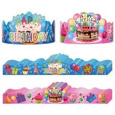30 Pcs Birthday Crowns for Classroom Party Hats Birthday Hats for Kids Happy ...
