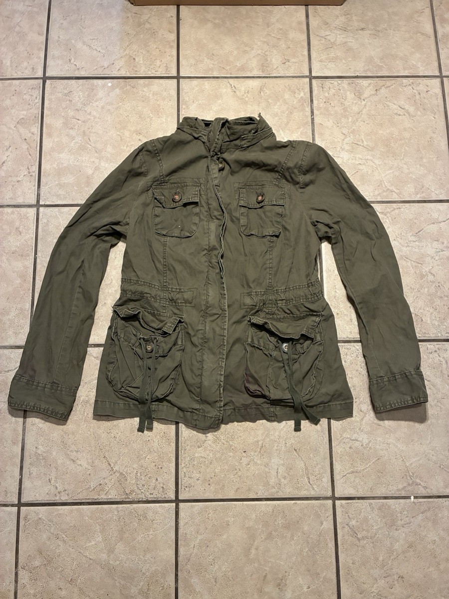 darkwear military cargo wire jacket 退廃 Old Navy Military Cargo Pocket Jacket Women's Medium Button Zip