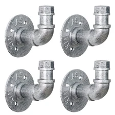 Industrial Iron Pipe Towel Hook Holder, Farmhouse Rustic Robe Hook for Bathro...