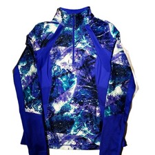 TEK GEAR DryTek 1/4 Zip Pullover sz Small Purple/Teal Thumb hole cuffs NWOT