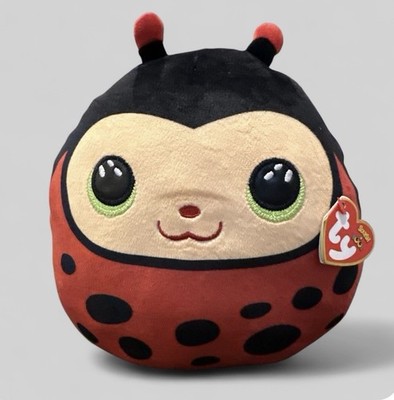 TY Squish-A-Boos Izzy Ladybug Plush Beanie Ball Stuffed Animal 7 Inch