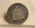 1873-P~ Seated Liberty 25c No Arrows Open 3 ~ Better  Date ~ VF++ Details