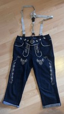 Arizona Trachten Jeans Gr. 38 Dunkelblau mit Hosentr&auml;ger Gr.38 *Top* 3/4 Hose