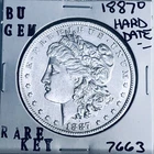 1887 O BU GEM MORGAN SILVER DOLLAR UNC MS+++ U.S. MINT RARE KEY COIN 7663