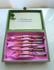 Vintage Lefana Obstmesser 6-tlg. Set im Etui, 800 Silber