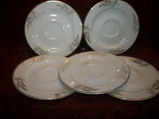 Lifetime China Prairie Gold 5 saucers  Beautiful