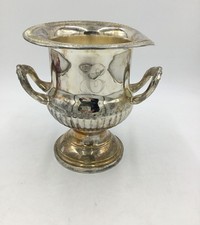 Elegance Silver Plate Champagne Bucket Ice Chiller Ornate Monogram B Vintage