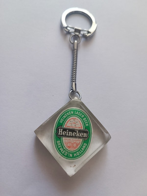 Schlüsselanhänger Inklusion Bourbon Style Bier HEINEKEN Keychain Vintage 60'