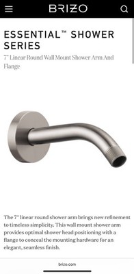 BRIZO RP74751NK 7'' Linear Round Wall Mount Shower Arm & Flange Brushed Open Box