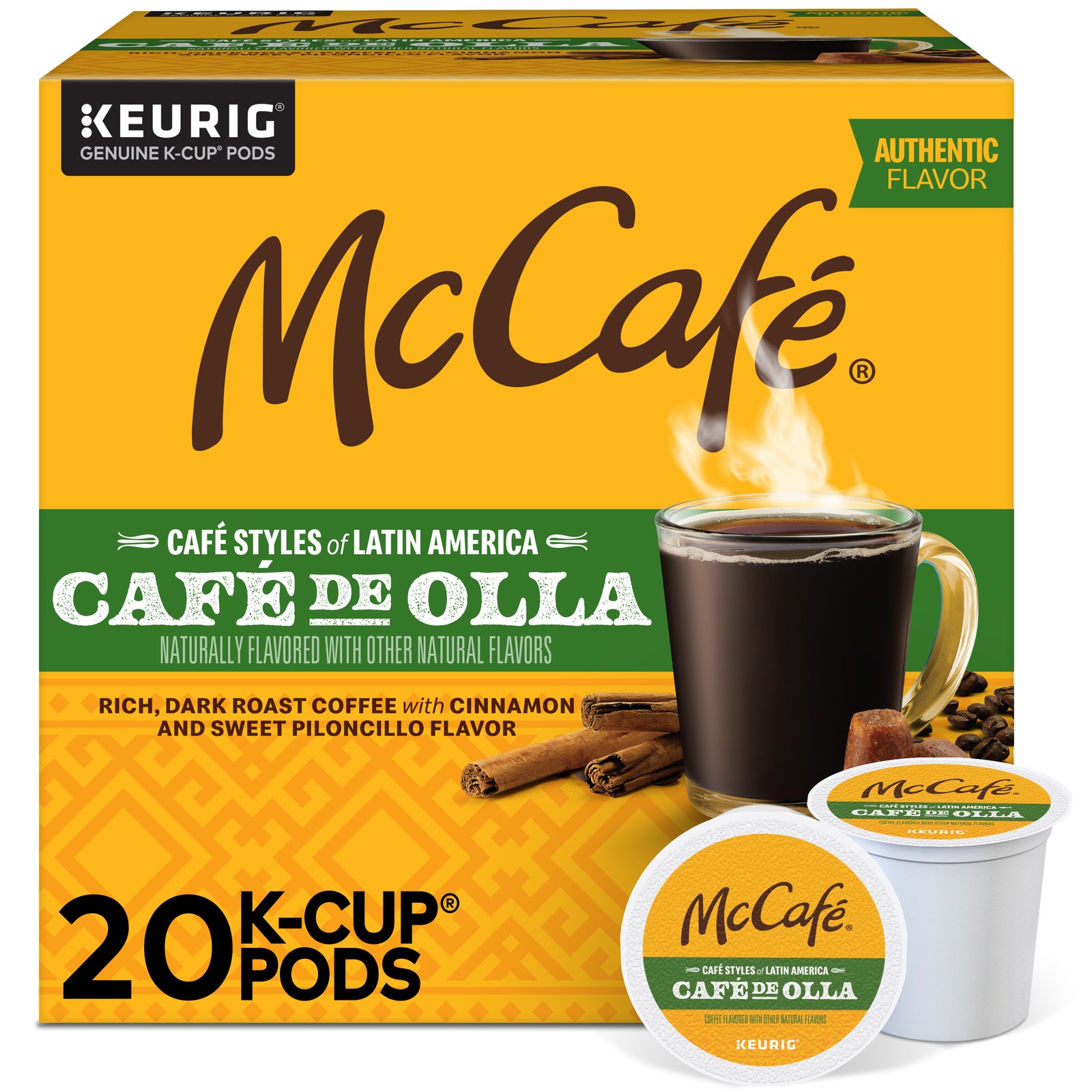 McCaf&eacute; Caf&eacute; Styles of Latin America Caf&eacute; de Olla, Coffee K-Cups, 20 Count