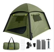 Oaktiv CloudCamp Inflatable Tents for Camping- Forest Green- New