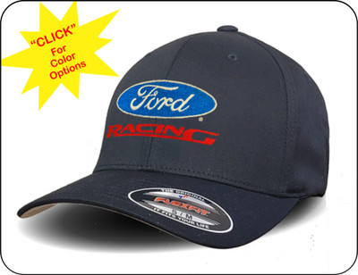 Classic Ford Racing Logo (Modern) - Flexfit Hat/Cap - S/M & L/XL - Ford/Racing