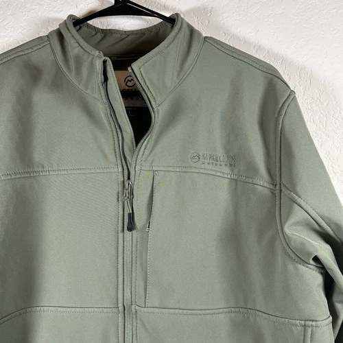 Magellan Outdoors Men's Sz L Polyester Softshell Fleece Lined Olive Green Jacket image 2