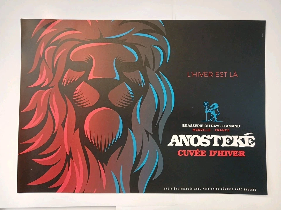 AFFICHE : ANOSTEKE Cuvée D’ Hiver (2) - 29,8x42cm / Br. du Pays Flamand - France - Photo 1/1