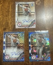 2019 1st Bowman Davis Wendzel Lot (3)  Base Chrome + Blue Wave Auto Saphhire