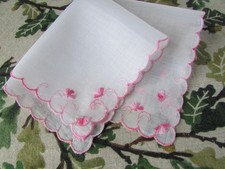 *Vintage Taschentuch Taschentuch Stickerei Floral R199 ca. 24 cm