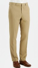 Perry Ellis Portfolio Men's Beige Modern-Fit Stretch Solid Pants Size 34X32