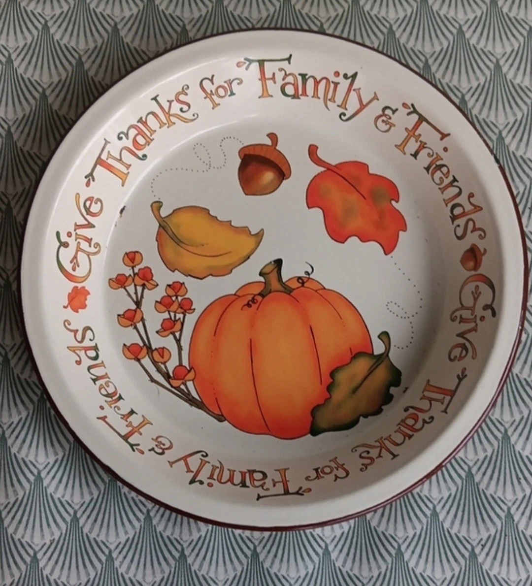 Y2K Gooseberry Patch Metal Harvest Pumpkin Pie Plate. 10"