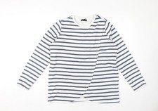 New Look Maternity Striped Sweatshirt, White, UK 10, Casual