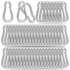 50PCS M5 Spring Snap Hook Carabiner, Heavy Duty Galvanized Steel Carabiner Clip,