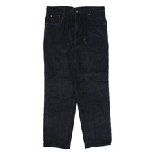 Pantaloni Chino In Corduroy Blu Dritti Vintage SARGENT PEPPER Anni '90 W34 L30