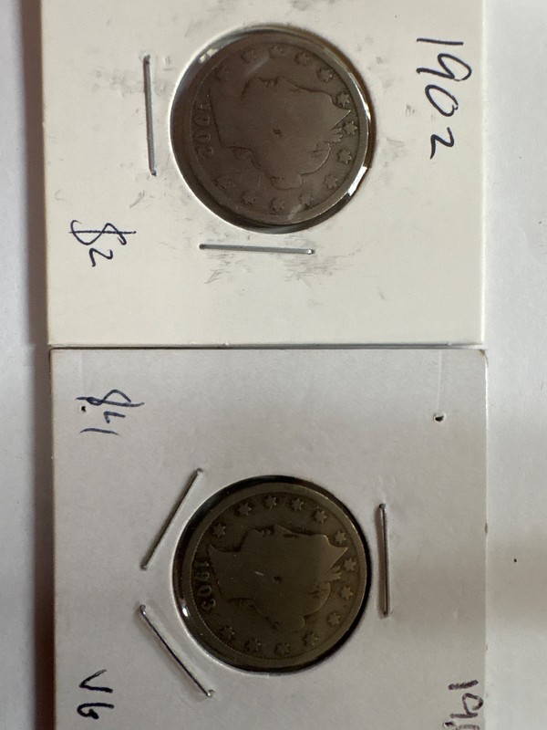 1902&1903 liberty V nickels
