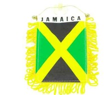 Jamaica Mini Car Banner Flag 3"X4" with Suction Cup and hanging string