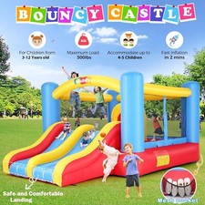 Inflatable Bounce House with Double Slide Obstacle Bouncer, Indoor/Outoor Funny