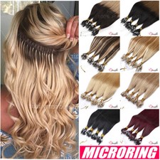 300S REAL THICK 100 Remy Human Hair Extensions Micro Loop Nano Ring Beads I Tip