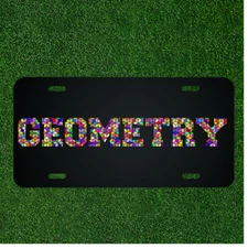 Custom Personalized License Plate Auto Tag With Colorful Geometry Design