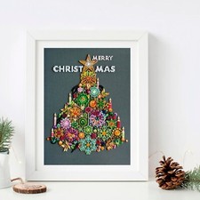 Bead Embroidery kit , Christmas Tree, Abris Art - Xmas Embroidery DIY