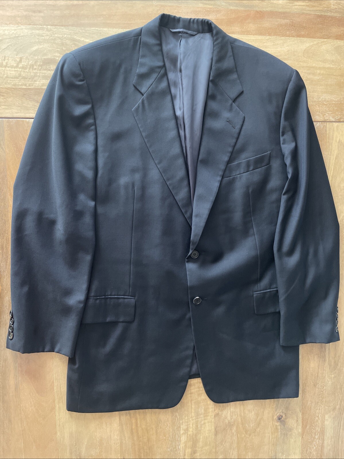 Hickey Freeman 100% Wool Solid Black Boardroom Sp… - image 1