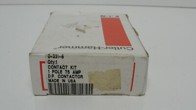 Cutler-Hammer 6-331-8 contact kit 1 pole 75 amp D.P contactor new
