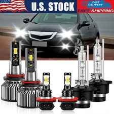 For Acura RL 2005 LED Headlight Kit Hi/Low Beam+Fog Light Bulb 6Pcs 6500K White